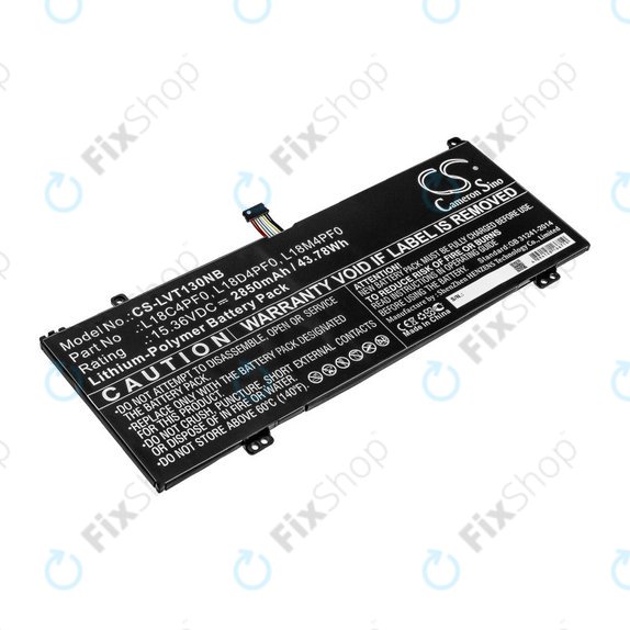 Batteria per Lenovo ThinkBook 13s, 14s, L18C4PF0, Li-Pol, 2850mAh, 15.36V, HQ