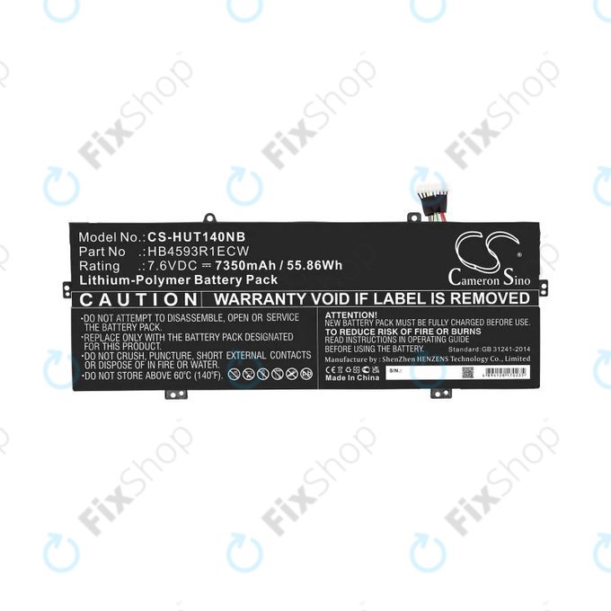Batteria per Huawei MateBook X Pro, HB4593R1ECW, 7350mAh, HQ