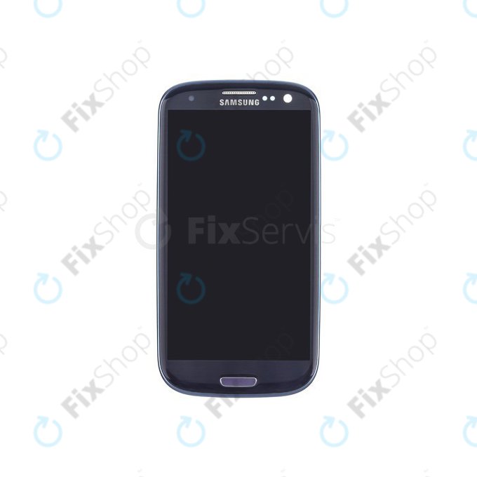 Schermo OLED per Samsung S3 i9300, Pebble Blue, Vetro touch con cornice