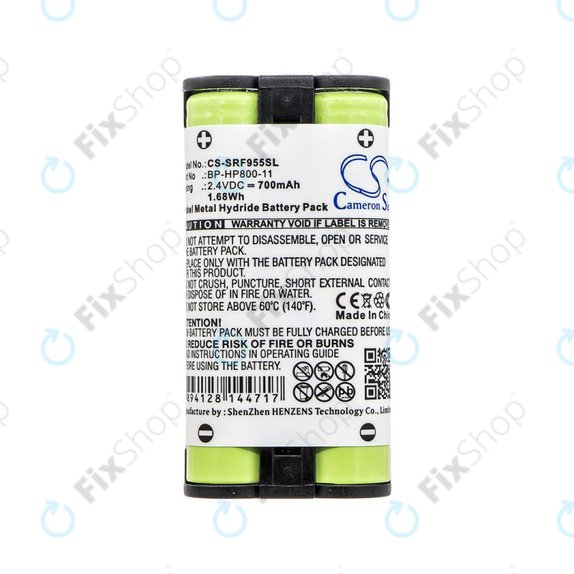 Batteria per Sony MDR RF995, MDR RF400, BP-HP800-11, Ni-MH, 2.4V, 700mAh, HQ
