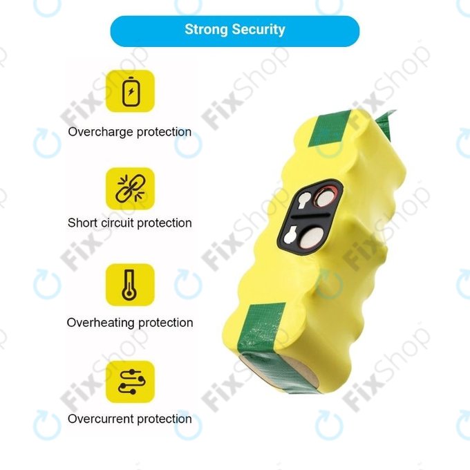Batteria per iRobot Roomba 500, 600, 700, 800, 900-seriess, R3, Scooba 450, Vileda 137173, 11702, GD-Roomba-500, VAC-500NMH-33, Ni-MH, 2800mAh, 14.4V, HQ