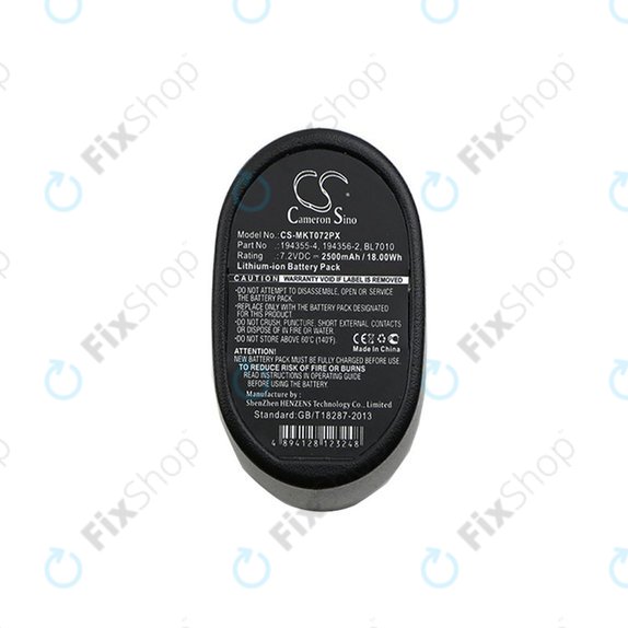 Batteria per Makita CL070, CL072, DF010, TD020, TD021, TD022, 194355-4, Li-Ion, 2500mAh, 7.2V, HQ