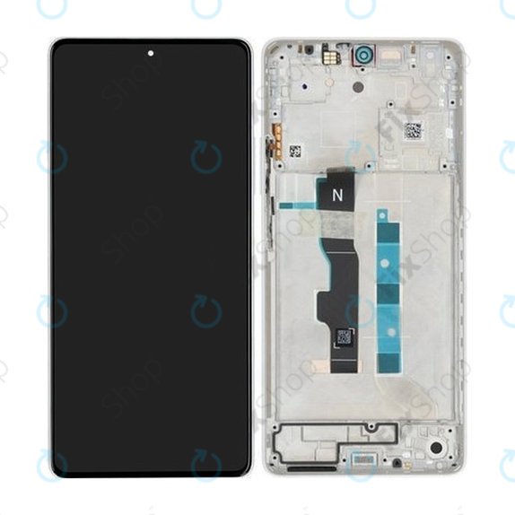 Schermo per Xiaomi Redmi Note 13 5G 2312DRAABC, Arctic White, Vetro touch con cornice, 5600040N1700, Genuine Service Pack