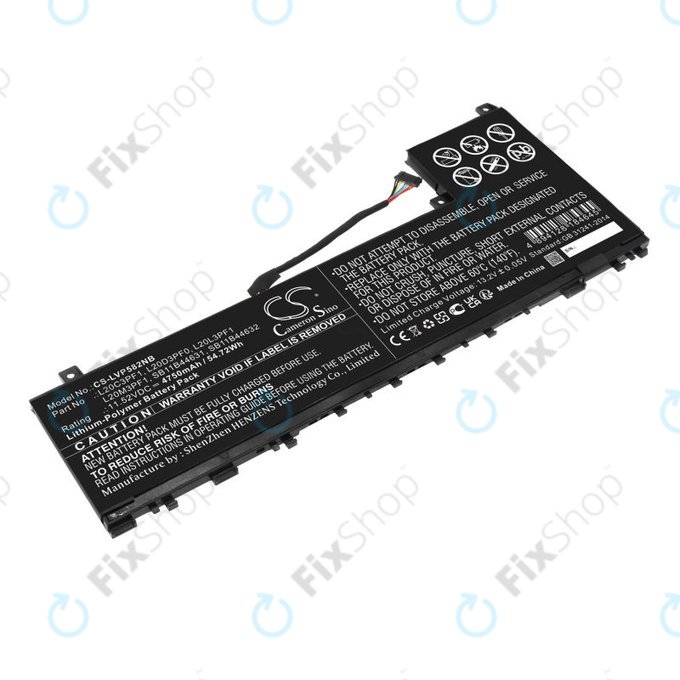 Batteria per Lenovo IdeaPad 5 Pro 14ITL6, L20C3PF1, Li-Pol, 4750mAh, 11.52V, HQ