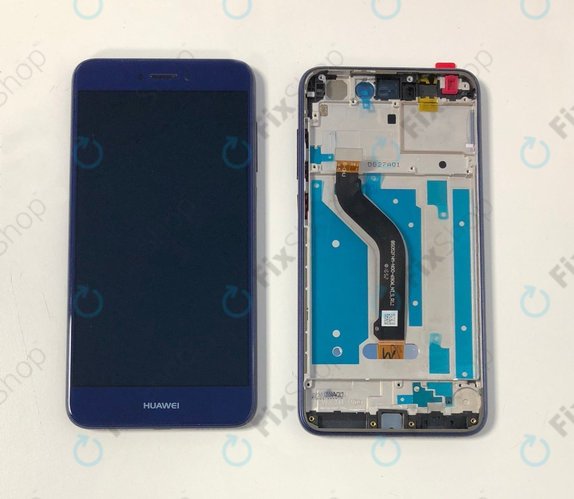 Schermo per Huawei P9 Lite (2017), Honor 8 Lite, Blue, Vetro touch con cornice