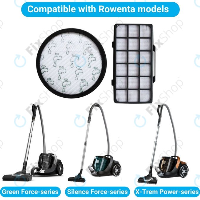 Set filtri per Rowenta Green Force, Silence Force, X-Trem Power