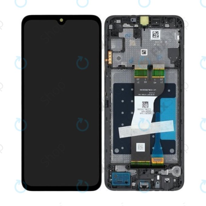 Schermo per Samsung A05s A057G, Black, Vetro touch con cornice, GH81-24364A, GH81-24365A, Genuine Service Pack