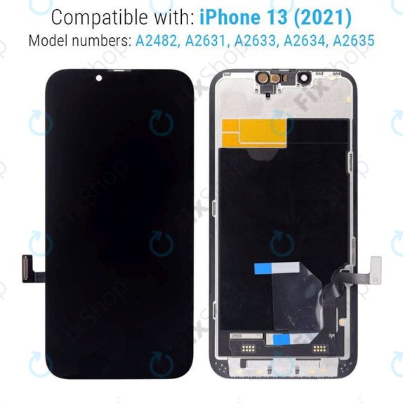 Schermo Hard OLED per iPhone 13, Vetro touch con cornice, FixPremium