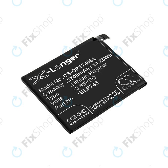 Batteria per OnePlus 7T, 3700mAh, Li-Pol, 3.85 V, BLP743, HQ