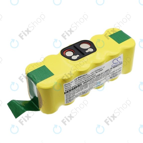 Batteria per iRobot Roomba 500, 600, 700, 800, 900-seriess, R3, Scooba 450, Vileda 137173, 11702, GD-Roomba-500, VAC-500NMH-33, Ni-MH, 2800mAh, 14.4V, HQ