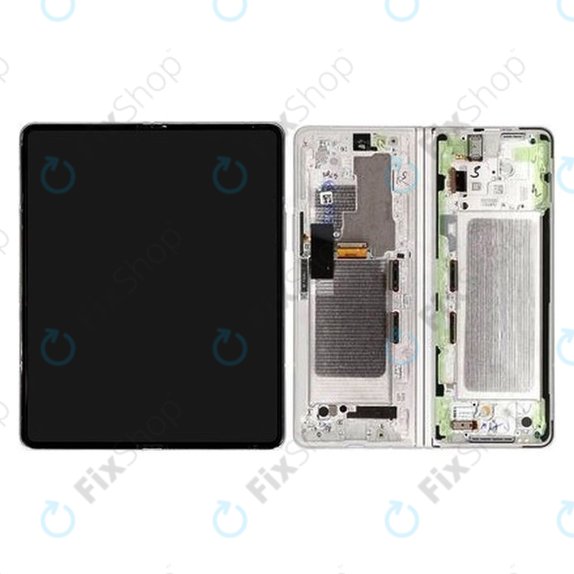 Schermo per Samsung Z Fold 3 F926B, Phantom Silver, Vetro touch con cornice, GH82-26283C, GH82-26284C, Genuine Service Pack