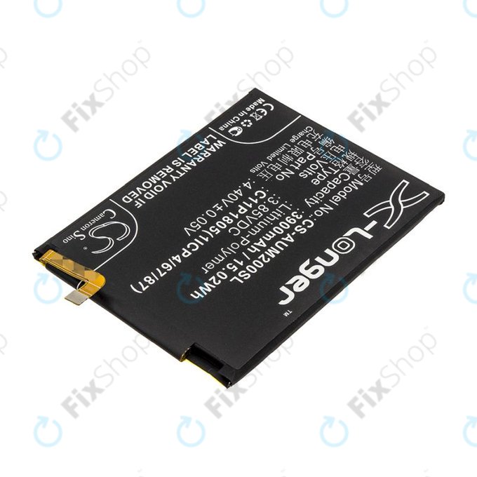 Batteria per Asus Zenfone Max M2, C11P1805, 1ICP4/67/87, Li-Pol, 3.85V, 3900mAh, HQ