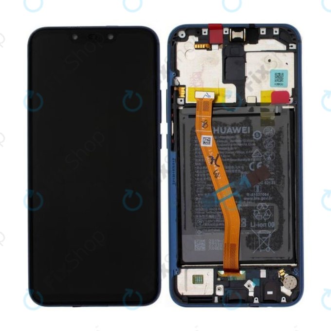 Schermo per Huawei Mate 20 Lite, Vetro touch con cornice, batteria, Sapphire Blue, 02352DKM, 02352GTT, Genuine Service Pack
