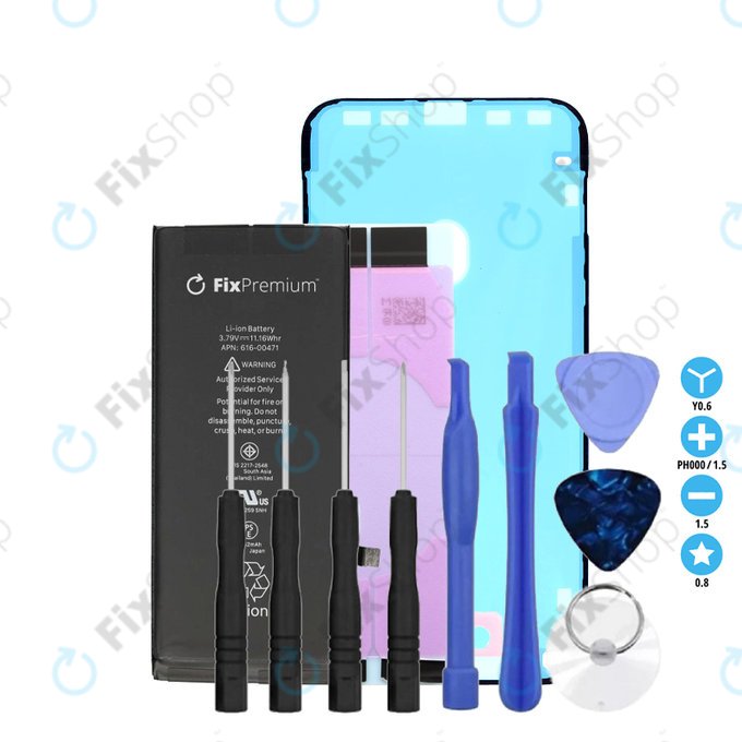 Batteria per iPhone XR, 2942mAh, Adesivo, Attrezzi, FixPremium