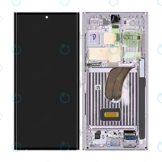 Schermo per Samsung S23 Ultra S918B, Lavender, Vetro touch con cornice, GH82-30466D, GH82-30465D, Genuine Service Pack
