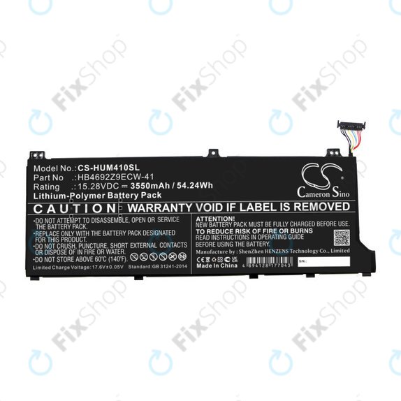 Batteria per Honor MagicBook 14, Huawei MateBook D14, MediaPad D14, MagicBook 14, HB4692Z9ECW-41, Li-Pol, 3550mAh, 15.28V, HQ