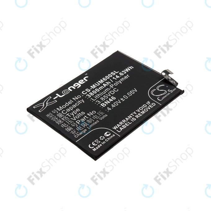 Batteria per Xiaomi Redmi Note 8T, 3800mAh, Li-Pol, 3.85 V, BN46, HQ
