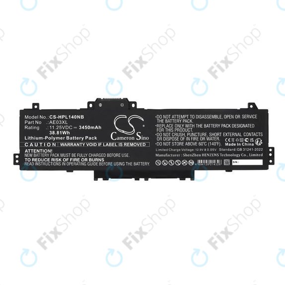 Batteria per HP 14, 15, AE03XL, Li-Pol, 3450mAh, 11.25V, HQ