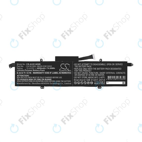 Batteria per Asus ROG Zephyrus G14 GA401, C41N1908, Li-Pol, 4850mAh, 15.4V, HQ