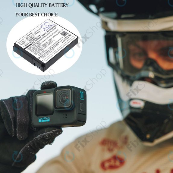 Batteria per GoPro HD Hero, Hero2, AHDBT-001, Li-Ion, 1100mAh, 3.7V, HQ