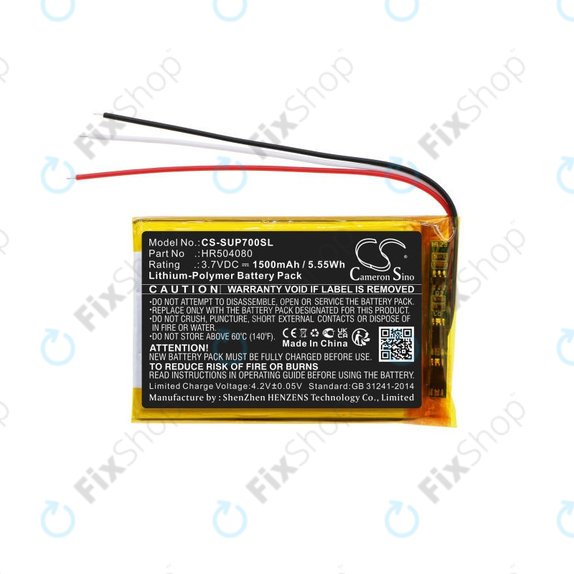 Batteria per Navitel Ms700, Serioux Upq700, HR504080, Li-Pol, 1500mAh, 3.7V, HQ