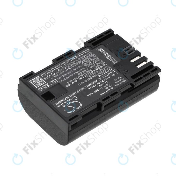 Batteria per Canon EOS 5D Mark II, EOS 7D, EOS 70D, LP-E6, Li-Ion, 2000mAh, 7.4V, HQ