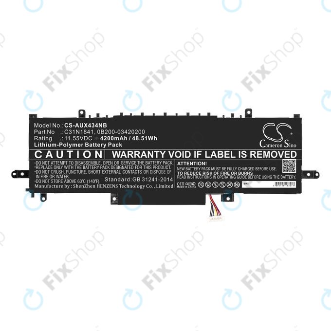 Batteria per Asus ZenBook 14, Flip 14, C31N1841, Li-Pol, 4200mAh, 11.55V, HQ