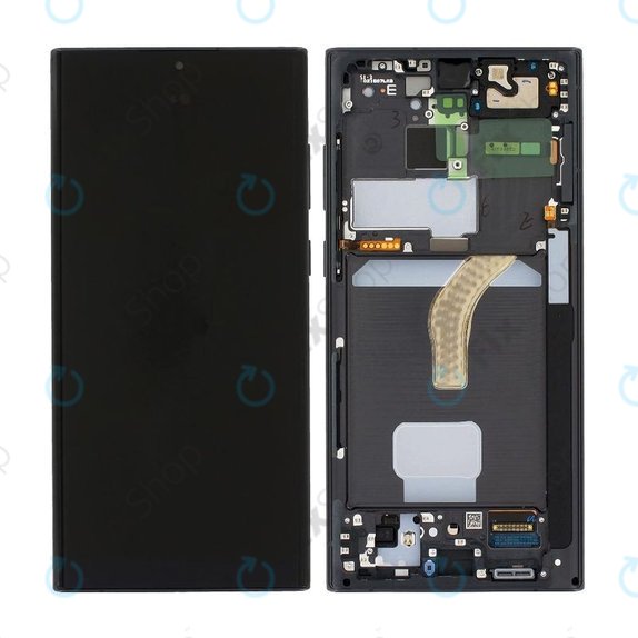 Schermo OLED per Samsung S22 Ultra S908B, Phantom Black, Vetro touch con cornice