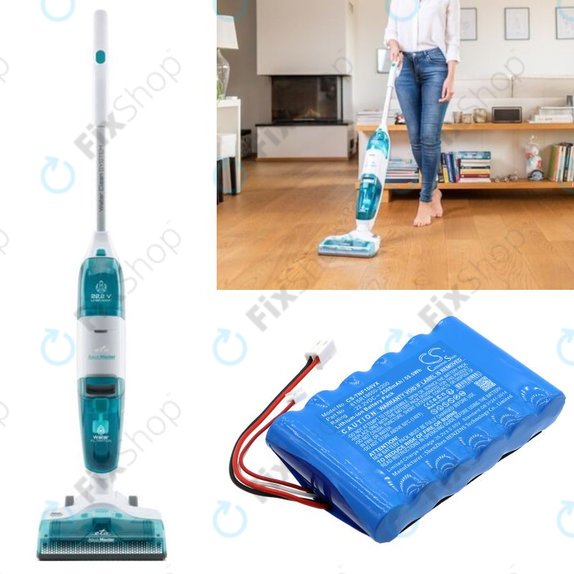 Batteria per ETA Aquamaster 1230, Tineco iFloor Wet Dry Vacuum 61SR18650-2200, Li-Ion, 2500mAh, 22.2V, HQ