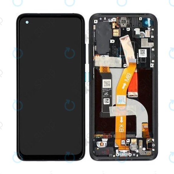 Schermo per Asus Zenfone 8 ZS590KS, Obsidian Black, Vetro touch con cornice, 90AI0061-R20010, Genuine Service Pack
