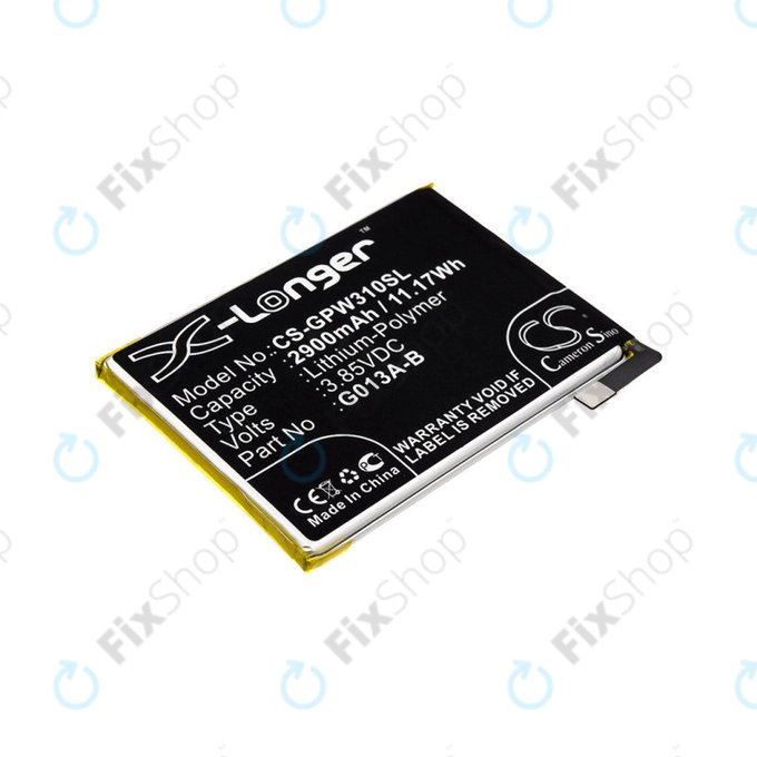 Batteria per Google Pixel 3, 2900mAh, Li-Pol, 3.85 V, G013A-B, HQ