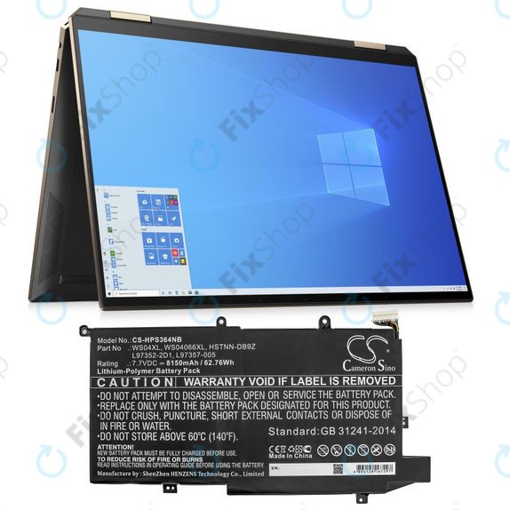 Batteria per HP Spectre X360 14-EA0002NI, X360 14-EA0002NX, WS04XL, Li-Pol, 8150mAh, 7.7V, HQ