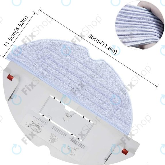 Panno lavapavimenti, 2 pz., Microfibra per Xiaomi Roborock S7, S7+, S7 MaxV, S7 MaxV Ultra, S7 Pro Ultra, S8, S8+, T7S Plus