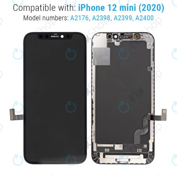Schermo per iPhone 12 Mini, Vetro touch con cornice, Refurbished