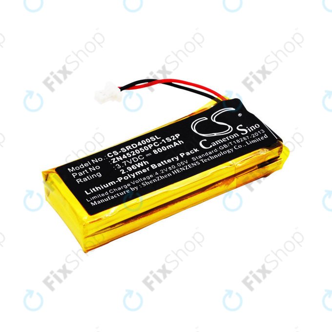 Batteria per Cardo Scala Rider G4, ZN452050PC-1S2P, Li-Pol, 3.7V, 800mAh, HQ