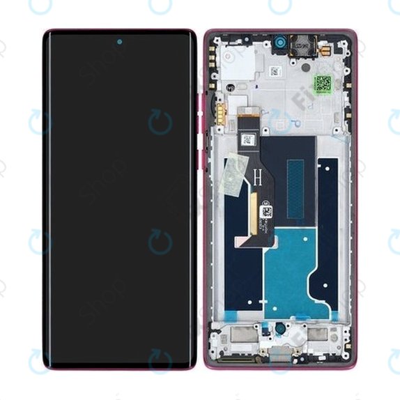 Schermo per Motorola Edge 50 Fusion, Hot Pink, Vetro touch con cornice, 5D68C24345, Genuine Service Pack