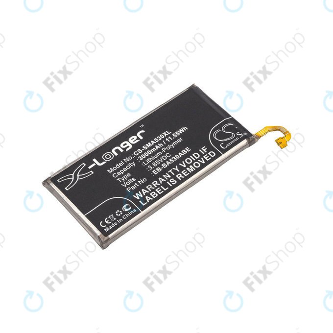 Batteria per Samsung A8 A530F (2018), 3000mAh, Li-Pol, 3.85 V, EB-BA530ABE, HQ