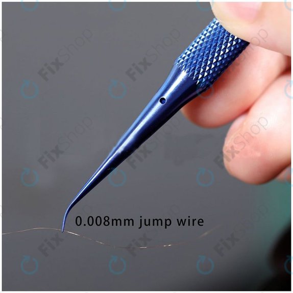 Pinzetta in lega di titanio con testa curva 0,1 mm per ponticelli di precisione, 2UUL BlueT