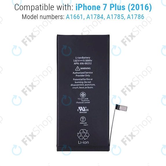 Batteria per iPhone 7 Plus, 2900mAh, FixPremium