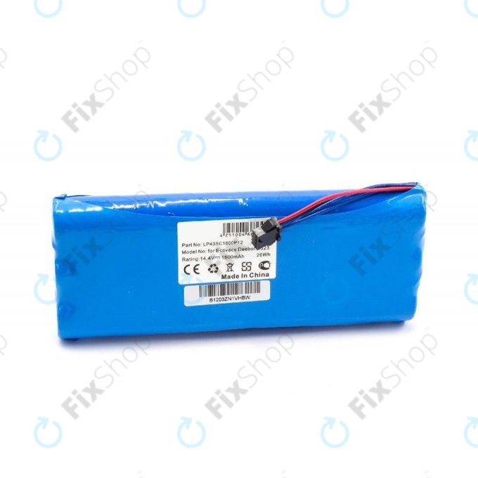 Batteria per Ecovacs Deebot D-seriess, LP43SC1800P12, Ni-MH, 1800mAh, 14.4V