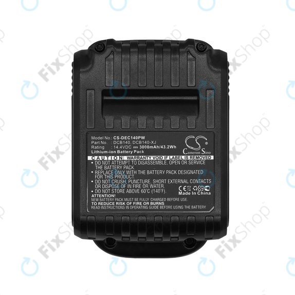 Batteria per Dewalt DCB090, XR, DCB140, Li-Ion, 3000mAh, 14.4V, HQ