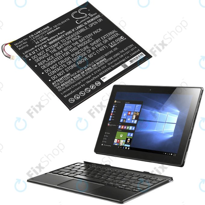 Batteria per Lenovo Miix 300, Miix 310, LENM1029CWP, Li-Pol, 6900mAh, 3.7V, HQ