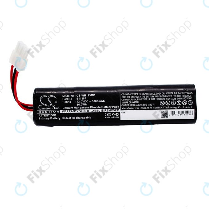 Batteria per Schiller America AED 10 Jump Start, Li-MnO2, 00185-2, 3000mAh, 12V, HQ