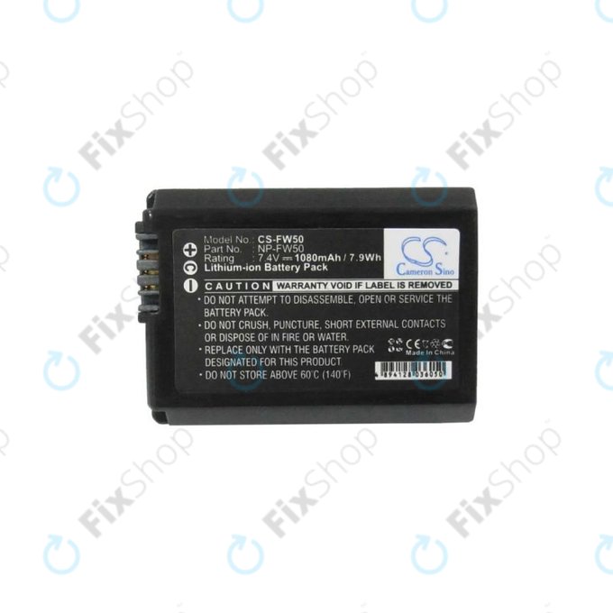 Batteria per Sony Alpha-series, DLSR-series, ILCE-series, NEX-series, SLT-series, NP-FW50, Li-Ion, 1080mAh, HQ