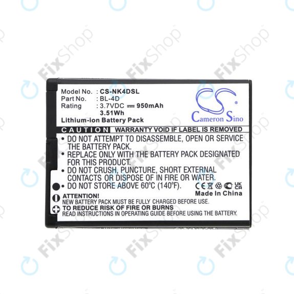 Batteria per Nokia N97 Mini, E5, E7, BLU Hero 2, BL-4D, Li-Ion, 3.7V, 950mAh, HQ