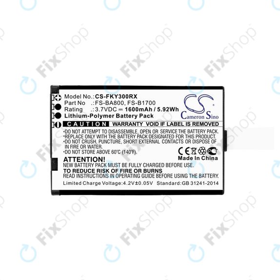 Batteria per Flysky FA605, FS-GT2B, FS-I10, FS-BA800, Li-Pol, 1600mAh, 3.7V, HQ