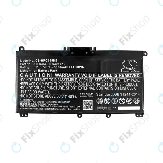 Batteria per HP Pavilion 14, 15, X360, TF03XL, Li-Ion, 3600mAh, 11.55V, HQ