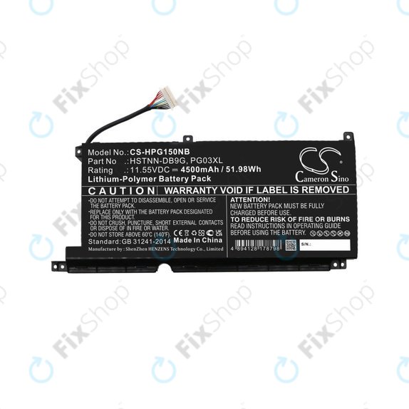Batteria per HP Pavilion Gaming 15, 16, Spectre X360 15, 3ICP6/60/72, Li-Pol, 4500mAh, 11.55V, HQ