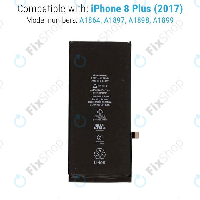 Batteria per iPhone 8 Plus, 2691mAh, FixPremium