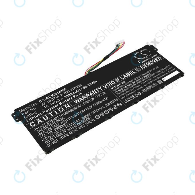 Batteria per Acer ConceptD 3, Spin 5, Swift 3, 5, X, Travelmate Spin P4, AP18C7M, Li-Pol, 3800mAh, 15.4V, HQ